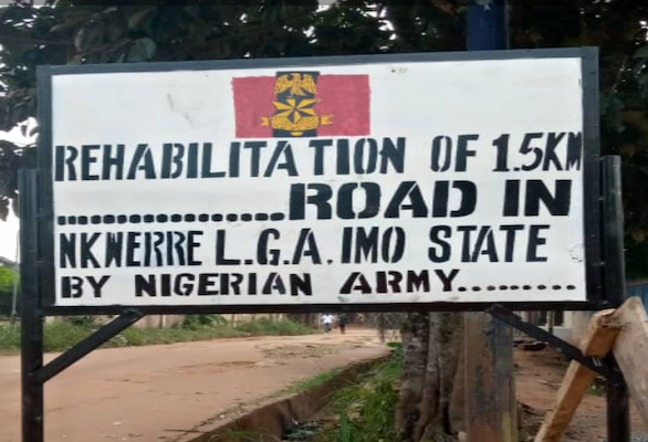 Exército nigeriano empreende projeto de estrada de 1,5 km em Orlu para enfraquecer ESN
