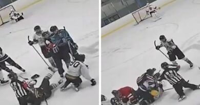 Jogador de hóquei chuta oponente na cara com skate, polícia investiga